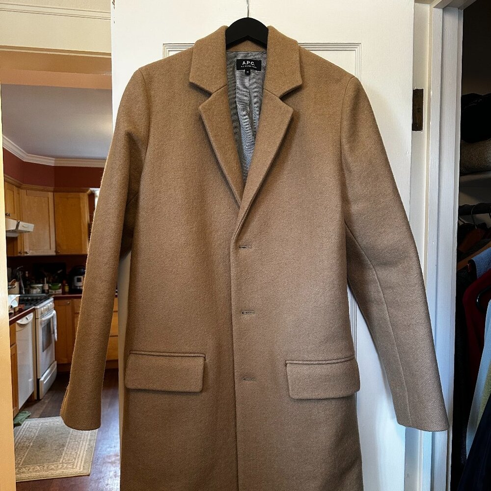 Apc Wool Blend Camel Coat Size M - image 1